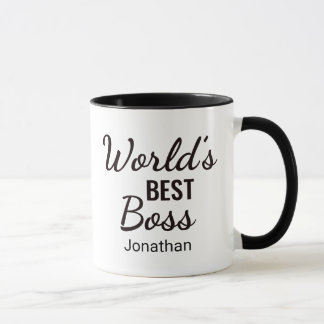 Meilleure Mug Boss Mug du monde noir personnalisé