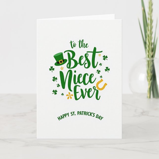 Meilleure nièce carte de la Saint-Patrick (Devant)