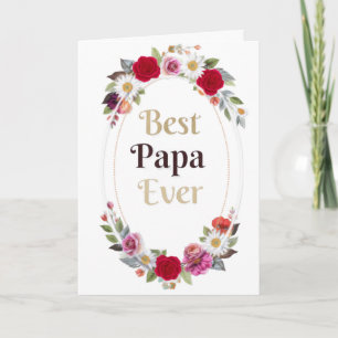 Meilleure Papa Ever Carte de Vœux Florale - Fête d