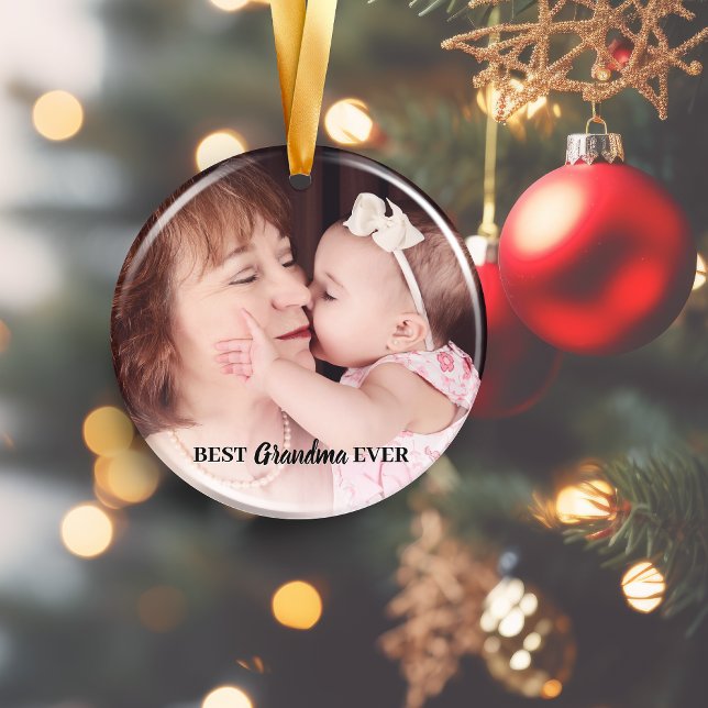 Meilleure photo de grand-mère jamais (Cute Best Grandma Ever Photo Ornament)