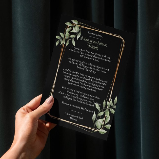 Meilleure que la carte de petit déjeuner des amis (When you know your relationship is better as friends, this is the breakup card for you.)