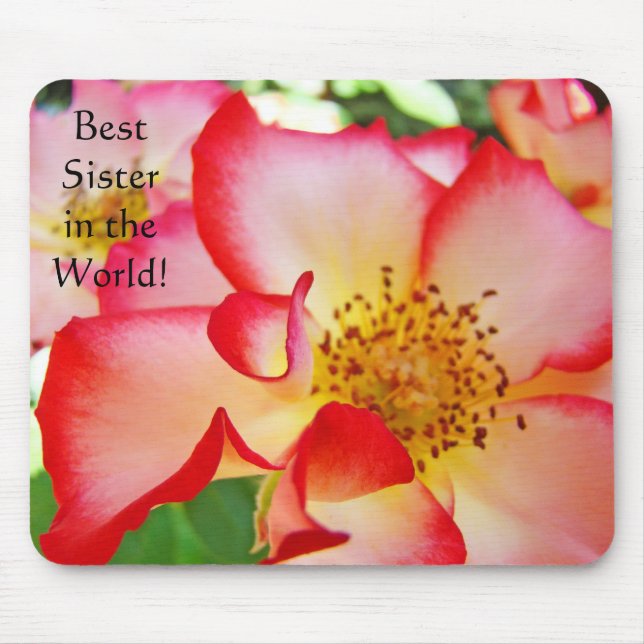 Meilleure sœur du monde ! tapis de souris Rose Fle (Devant)