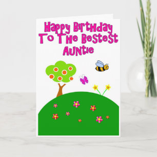 Meilleure Tante Bonne Carte de voeux d'anniversair