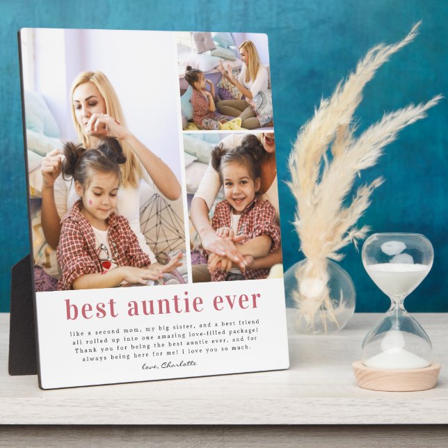 Meilleure Tante Ever | Plaque de Collage Photo Mod (Côté)