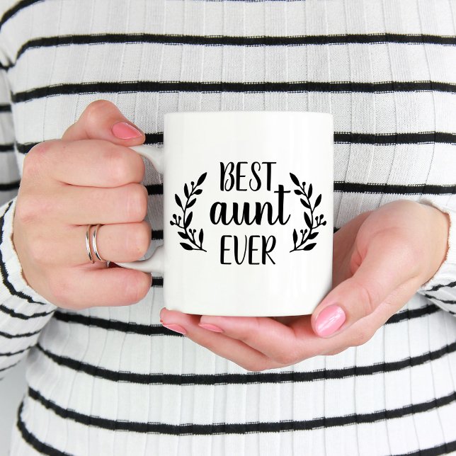 Meilleure tante Jamais Personnalisée Café Mug (Créateur téléchargé)