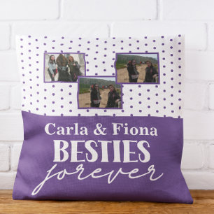 Meilleures amies 3 photos sur Coussin Jeté