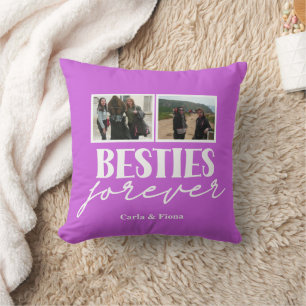 Meilleures amies Rose 3 photos sur Coussin