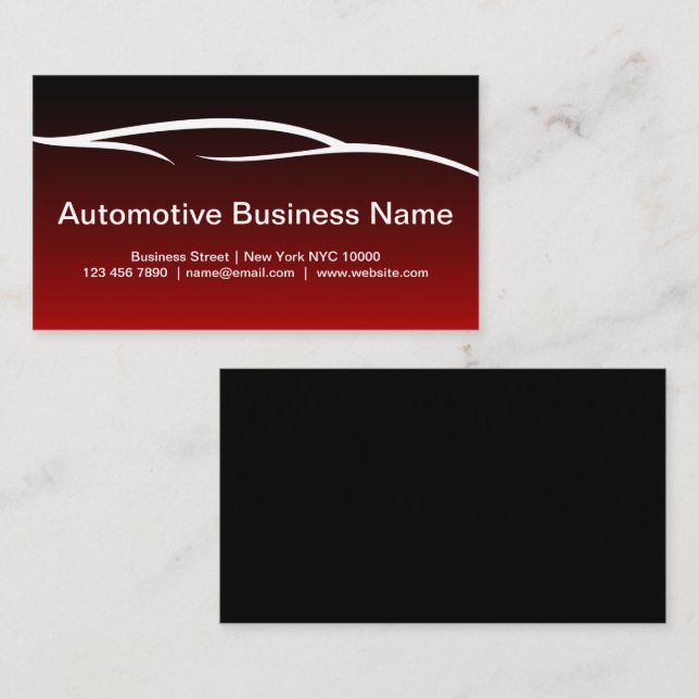 Meilleures cartes de visite automobiles cool (Devant / Derrière)