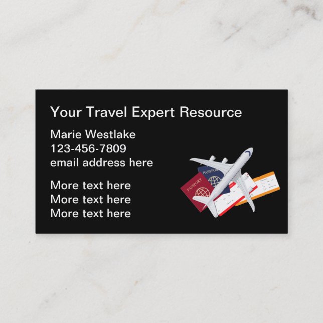 Meilleures Cartes de Visite d'Agent de Voyage (Devant)