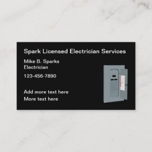 Meilleures Cartes de Visite d'Électricien Licencié