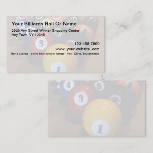 Meilleures Cartes de Visite pour Salle de Billard