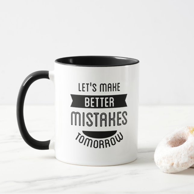Meilleures erreurs demain - Whimssical Retro Mug (Avec donut)