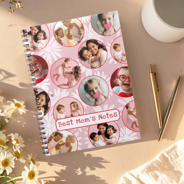 Meilleures notes de maman | Cahier photo rétro ros (Créateur téléchargé)