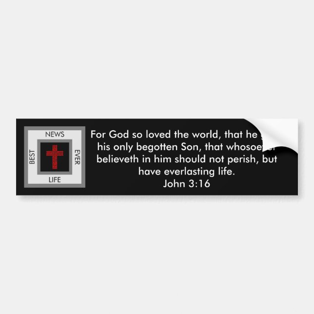 Meilleures Nouvelles Jamais John 3:16 Sticker pare (Devant)