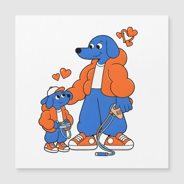 Meilleurs amis : Duo de Blue Dog père et fils ( Or (Devant)