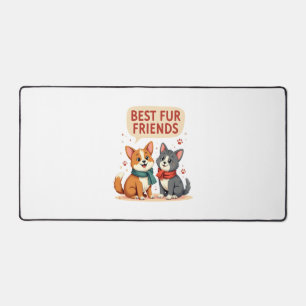 Meilleurs amis en pelage vintage mignon chat et ch