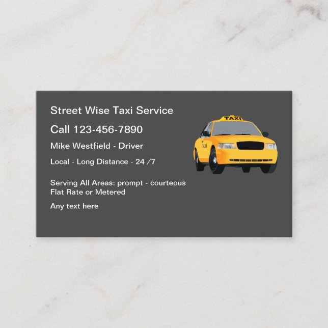 Meilleurs Cartes de visite de taxis urbains (Devant)