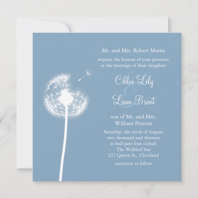 Meilleurs Voeux Bleus ! Faire-part de mariage (ble (Devant)