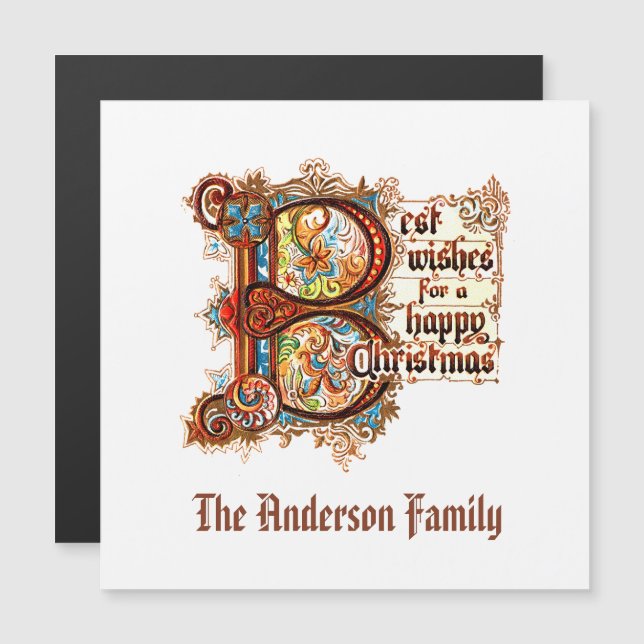 Meilleurs voeux (en lettres lumineuses) pour Noël (Devant / Derrière)