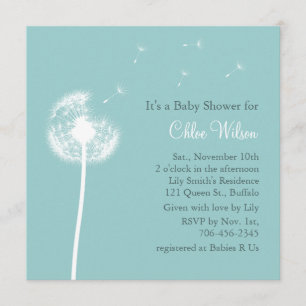 Meilleurs voeux ! invitation au Baby shower (turqu