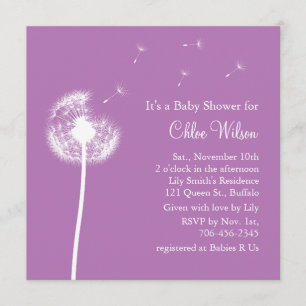 Meilleurs voeux ! Invitation Baby shower (violet)