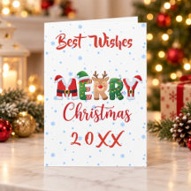 Meilleurs Vœux Joyeux Noël 20XX Carte Pliée