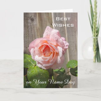 Meilleurs voeux, nom carte jour rose rose rose ros