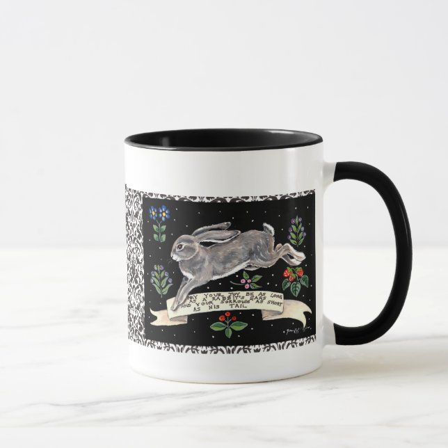 Meilleurs voeux tasse de lapin, lièvre courant (Droite)