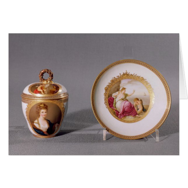 Meissen tasse, couvercle et soucoupe (Devant horizontal)