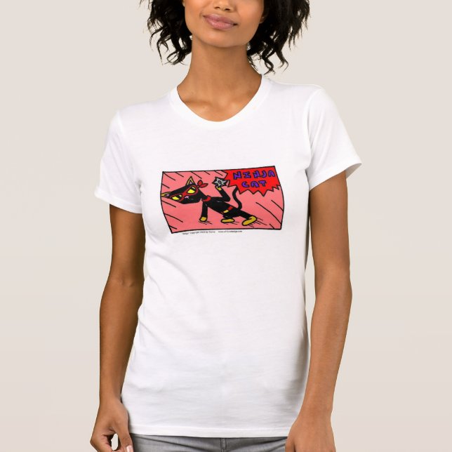 Mel "NINJA CAT" Femmes Décontracté Scoop T-Shirt (Devant)