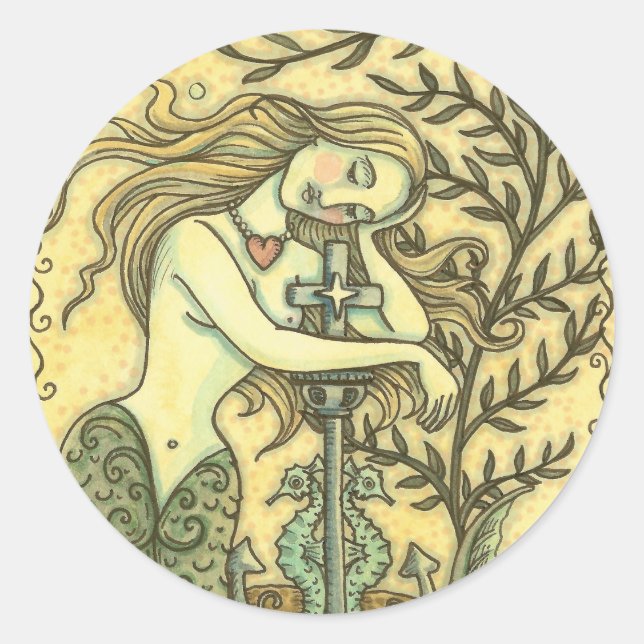MELANCHOLY MERMAID IMAGINAIRE STICKERS Round SHEET (Devant)