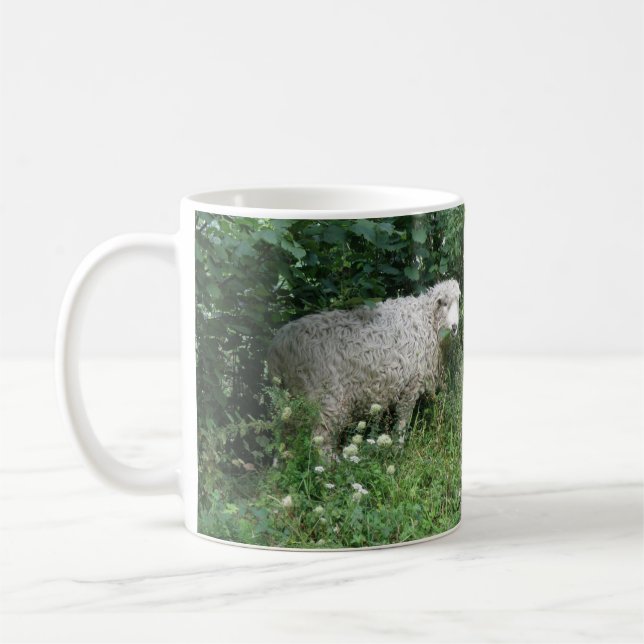 Mélange Blanc Fluffé Mange Mug (Gauche)