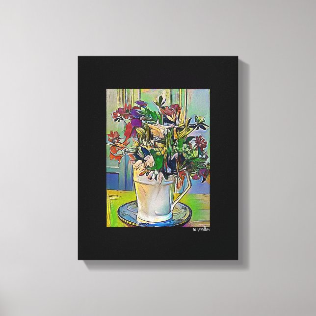 Mélange d'art numérique en toile noir enveloppé (Recto)