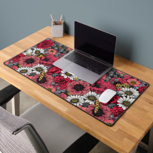 Mélange de fleurs en rouge et gris