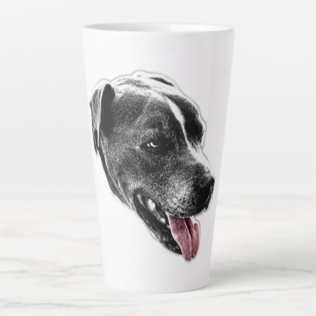 Mélange Pitbull Jouer Rouges Tongue Portrait Mug (Devant)