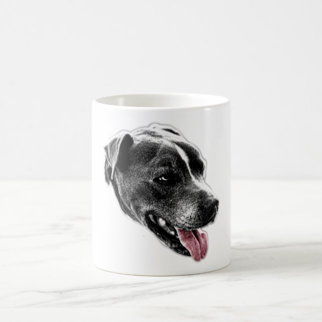 Mélange Pitbull Jouer Rouges Tongue Portrait Mug (Centre)
