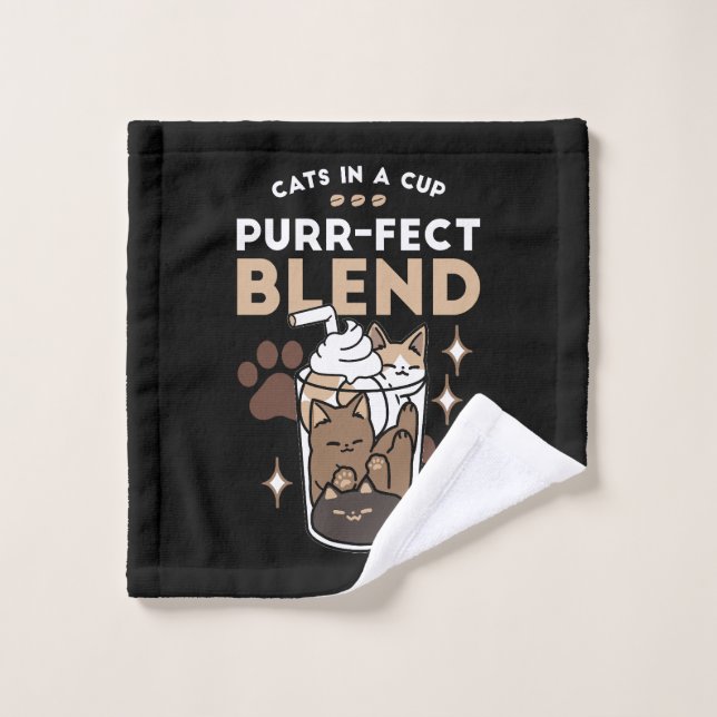 Mélange Purr-Fect : Conception de café pour le caf (Gant de toilette)
