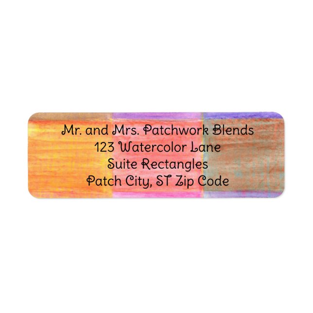 Mélanges patchwork à l'aquarelle, Étiquettes d'adr (Devant)