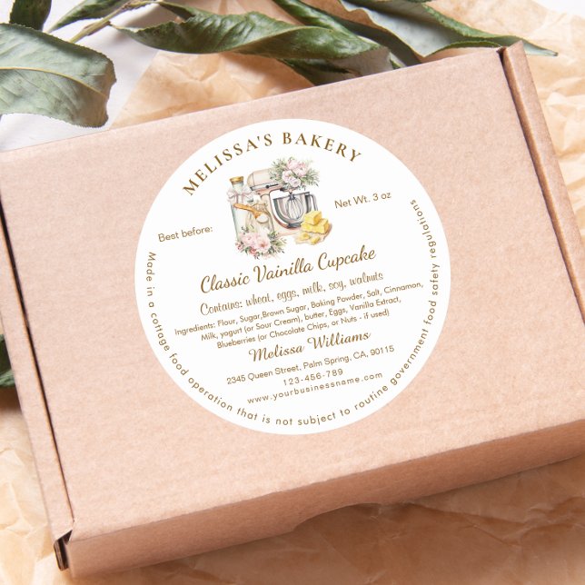 Mélangeur floral Étiquette Boulangerie emballage (Créateur téléchargé)