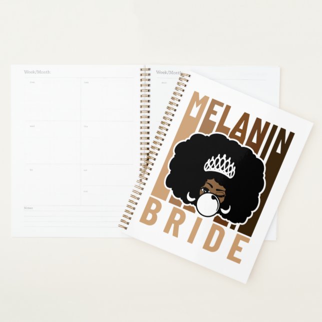 Melanin Bride Poppin Planificateur (Devant avec enveloppe)