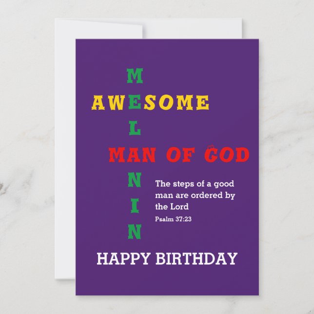 Melanin Homme de Dieu Carte d'anniversaire (Devant)