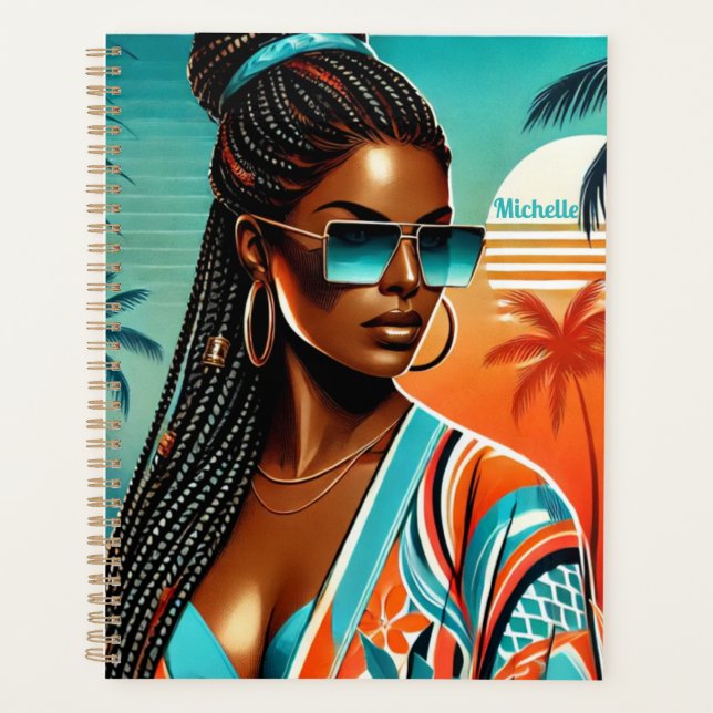 Melanin Woman - Braided Half Up - Tropical (Devant)