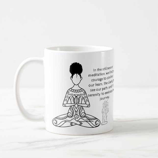 Mélanine Méditation Citation Motivative Café Mug (Gauche)