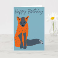 Melanistic Fox Amoureux des animaux carte d'annive