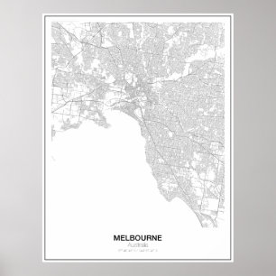 Melbourne, Australie Poster de carte minimaliste