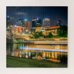 Melbourne City Cityscape at Night Jigsaw Puzzle