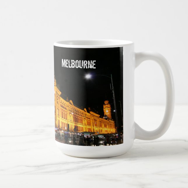Melbourne City par nuit - Mug (Droite)