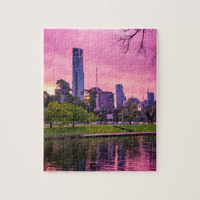 Melbourne Plutôt Dans Pink Puzzle (Vertical)