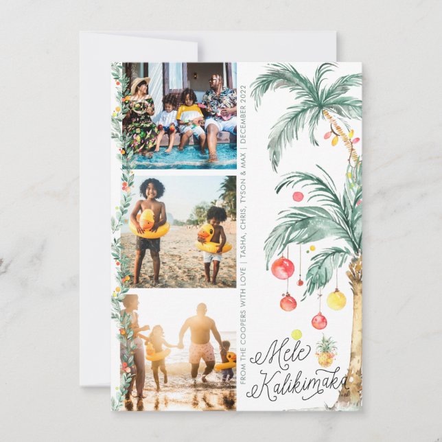Mele Kalikimaka | Carte de Collage de Photos de No (Devant)