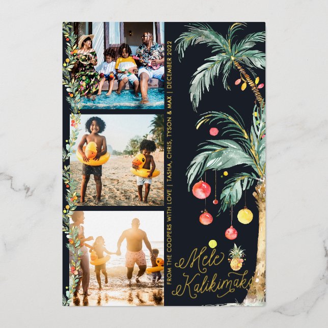 Mele Kalikimaka | Carte de collage photo de Noël (Recto)